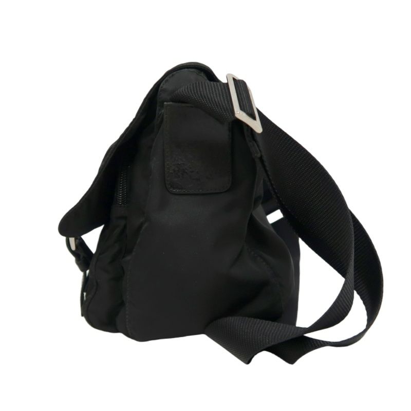 PRADA  Shoulder Bag, Nylon, Black, Silver Hardware