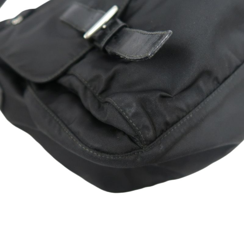 PRADA  Shoulder Bag, Nylon, Black, Silver Hardware