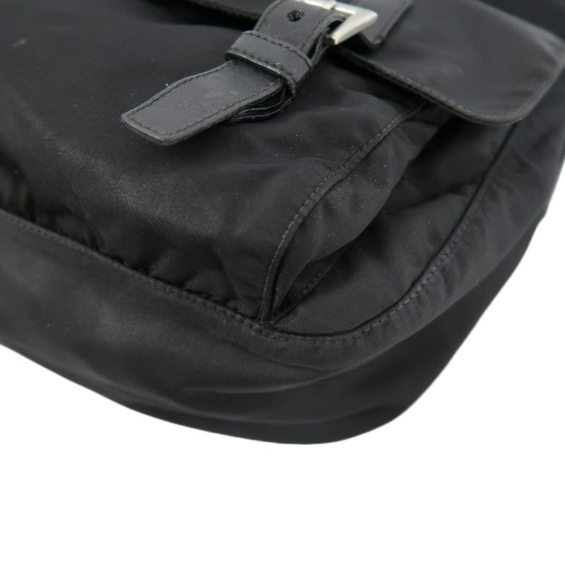 PRADA  Shoulder Bag, Nylon, Black, Silver Hardware