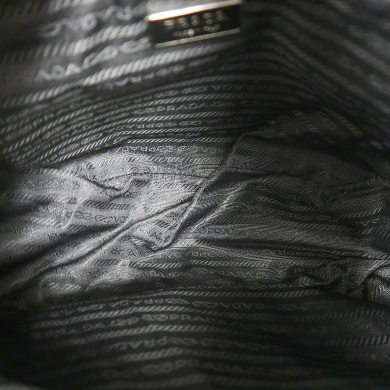 PRADA  Shoulder Bag, Nylon, Black, Silver Hardware