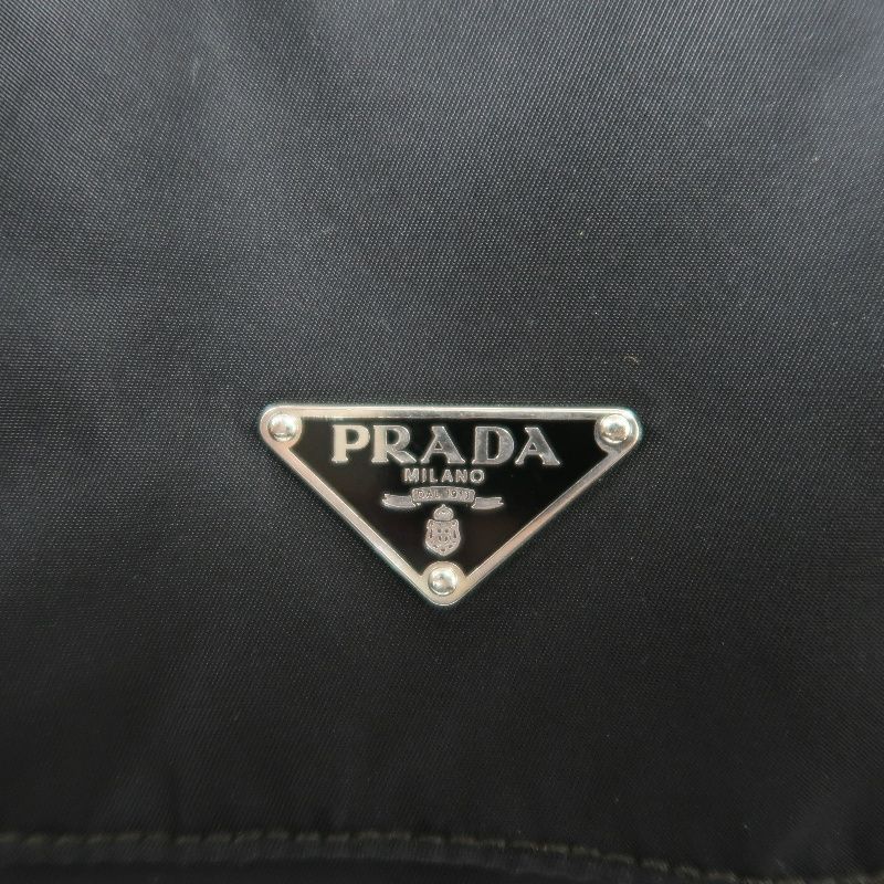 PRADA  Shoulder Bag, Nylon, Black, Silver Hardware