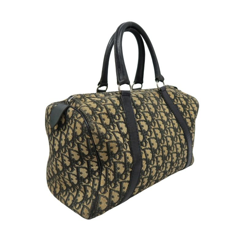 DIOR Trotter Mini Boston Bag, Brown & Black Canvas, Non-original Cadena Lock (No Key)