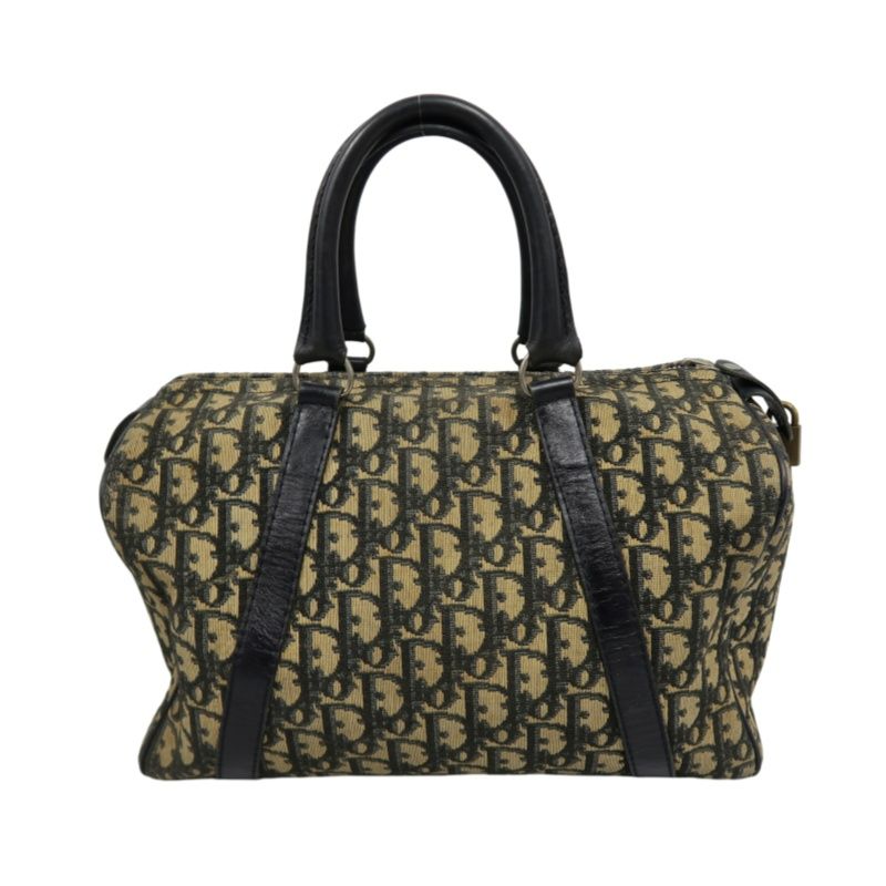 DIOR Trotter Mini Boston Bag, Brown & Black Canvas, Non-original Cadena Lock (No Key)