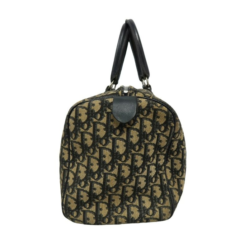 DIOR Trotter Mini Boston Bag, Brown & Black Canvas, Non-original Cadena Lock (No Key)