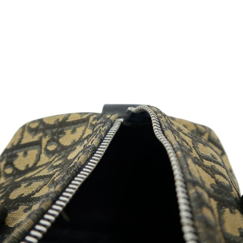 DIOR Trotter Mini Boston Bag, Brown & Black Canvas, Non-original Cadena Lock (No Key)