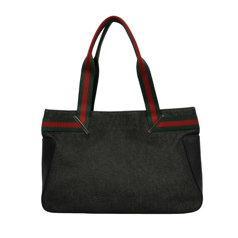 GUCCI Sherry Line Tote Bag, GG Canvas, Grey, With Dust Bag