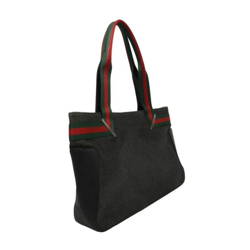 GUCCI Sherry Line Tote Bag, GG Canvas, Grey, With Dust Bag