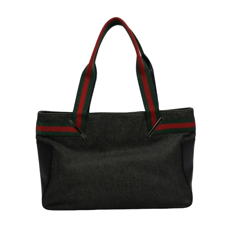 GUCCI Sherry Line Tote Bag, GG Canvas, Grey, With Dust Bag