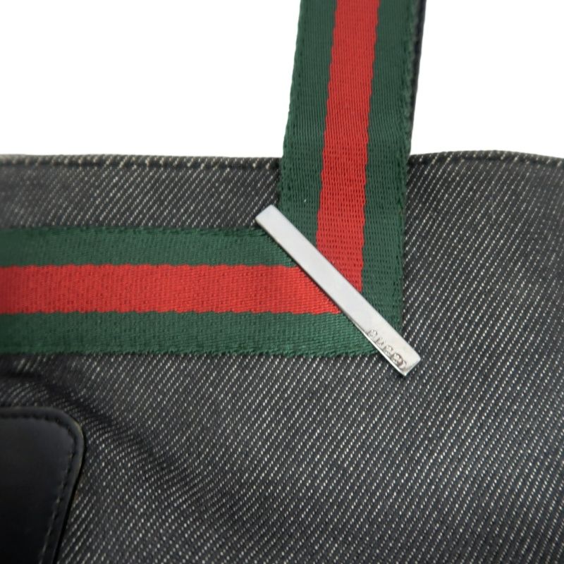 GUCCI Sherry Line Tote Bag, GG Canvas, Grey, With Dust Bag