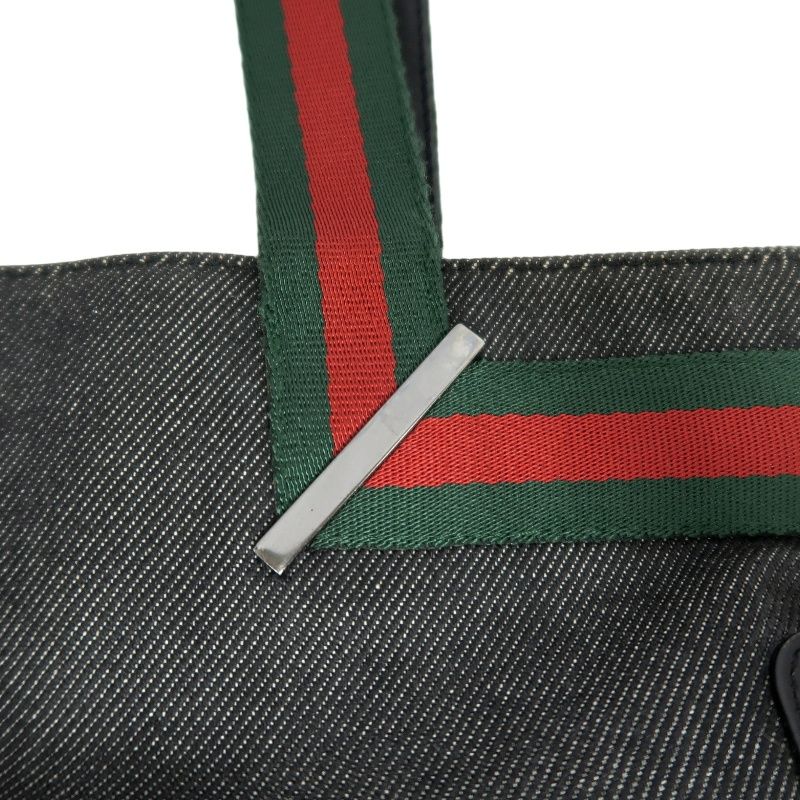 GUCCI Sherry Line Tote Bag, GG Canvas, Grey, With Dust Bag