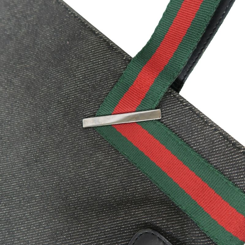 GUCCI Sherry Line Tote Bag, GG Canvas, Grey, With Dust Bag