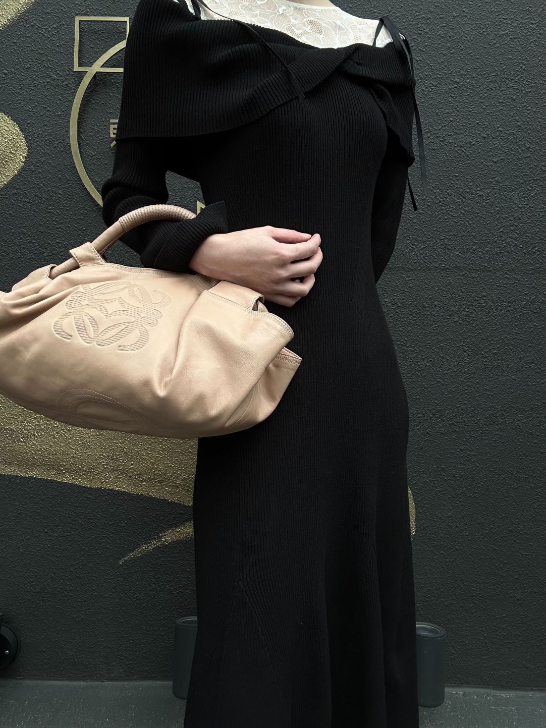 LOEWE Nappa Aire Leather Handbag Beige