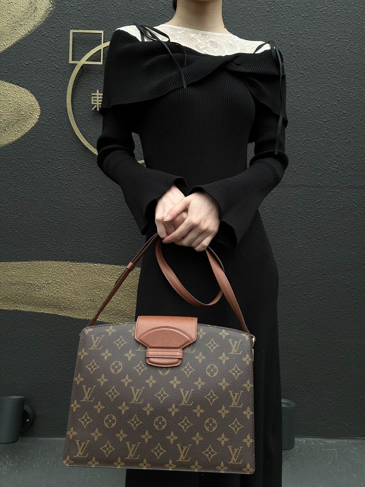 LOUIS VUITTON Monogram Courcel Shoulder Bag Pvc Brown