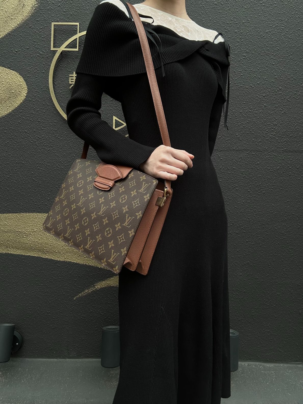 LOUIS VUITTON Monogram Courcel Shoulder Bag Pvc Brown