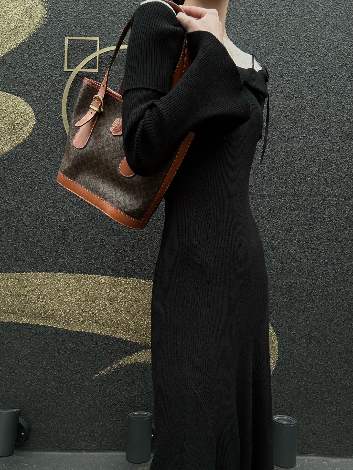 CELINE Macadam Tote Bag Brown