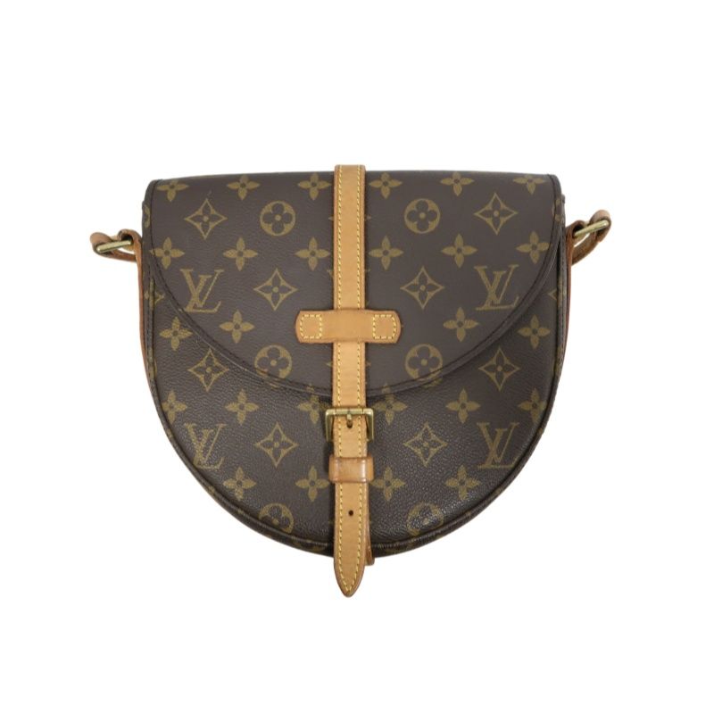 LOUIS VUITTON Monogram Chantilly PM Shoulder Bag PVC Leather Brown Gold Hardware