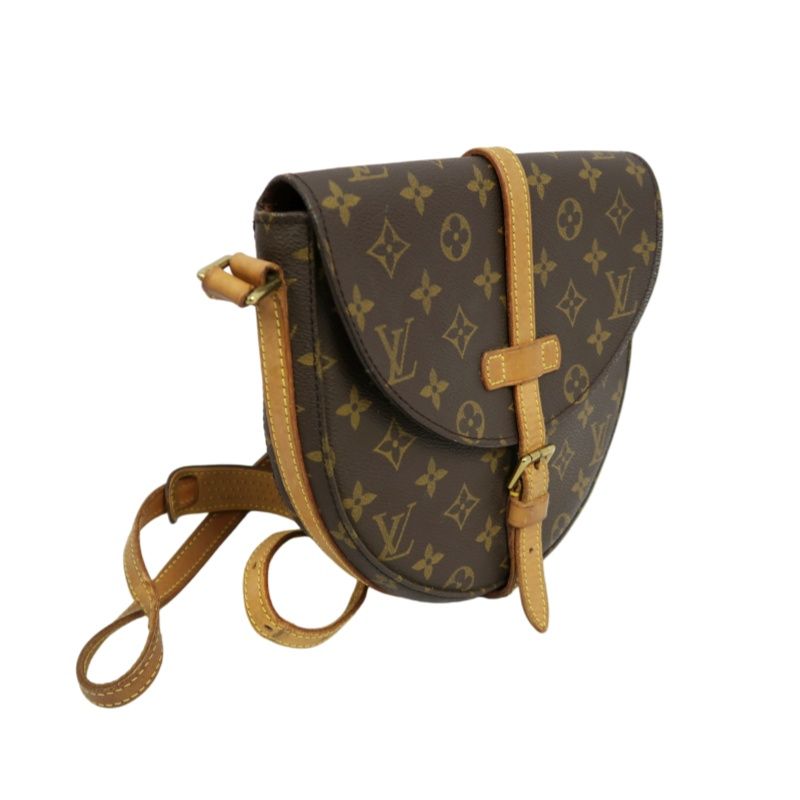 LOUIS VUITTON Monogram Chantilly PM Shoulder Bag PVC Leather Brown Gold Hardware