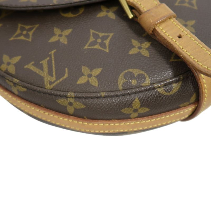 LOUIS VUITTON Monogram Chantilly PM Shoulder Bag PVC Leather Brown Gold Hardware