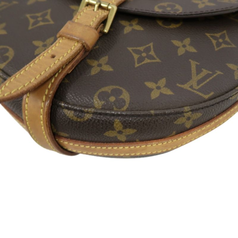 LOUIS VUITTON Monogram Chantilly PM Shoulder Bag PVC Leather Brown Gold Hardware