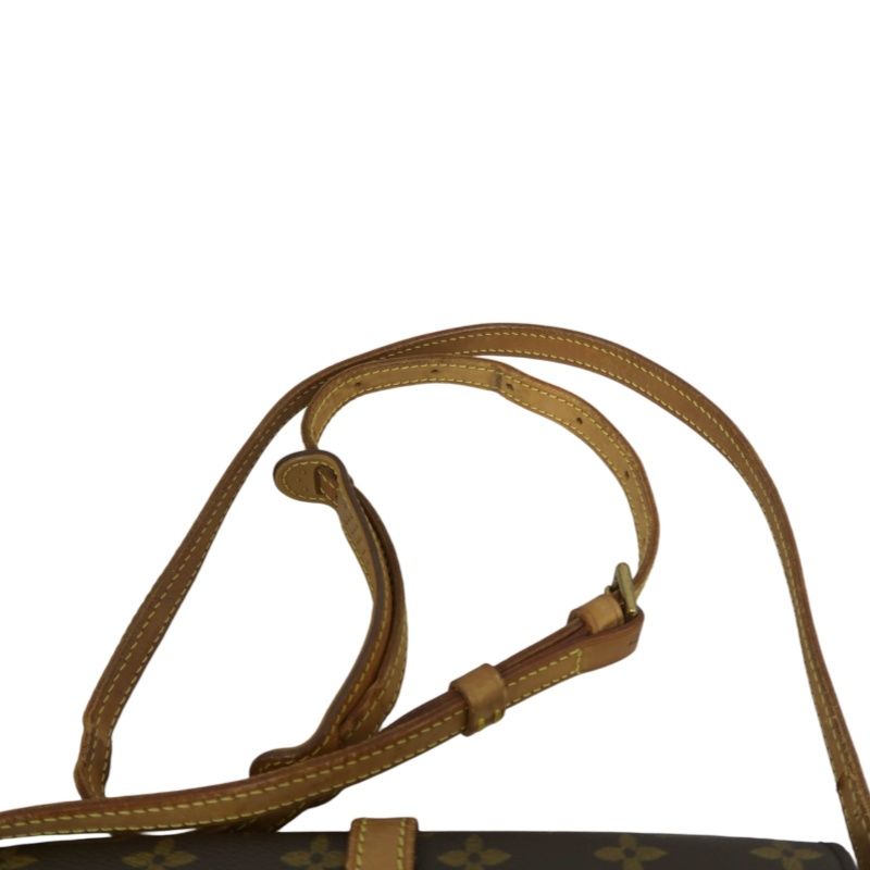 LOUIS VUITTON Monogram Chantilly PM Shoulder Bag PVC Leather Brown Gold Hardware