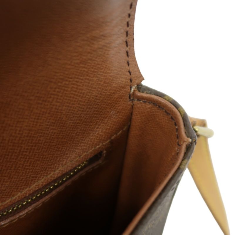LOUIS VUITTON Monogram Chantilly PM Shoulder Bag PVC Leather Brown Gold Hardware