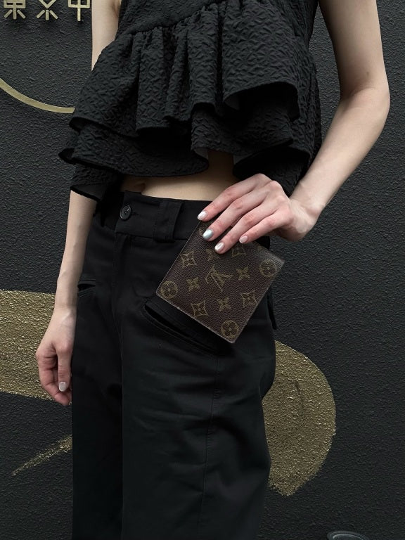 LOUIS VUITTON Monogram Bifold Wallet PVC Brown