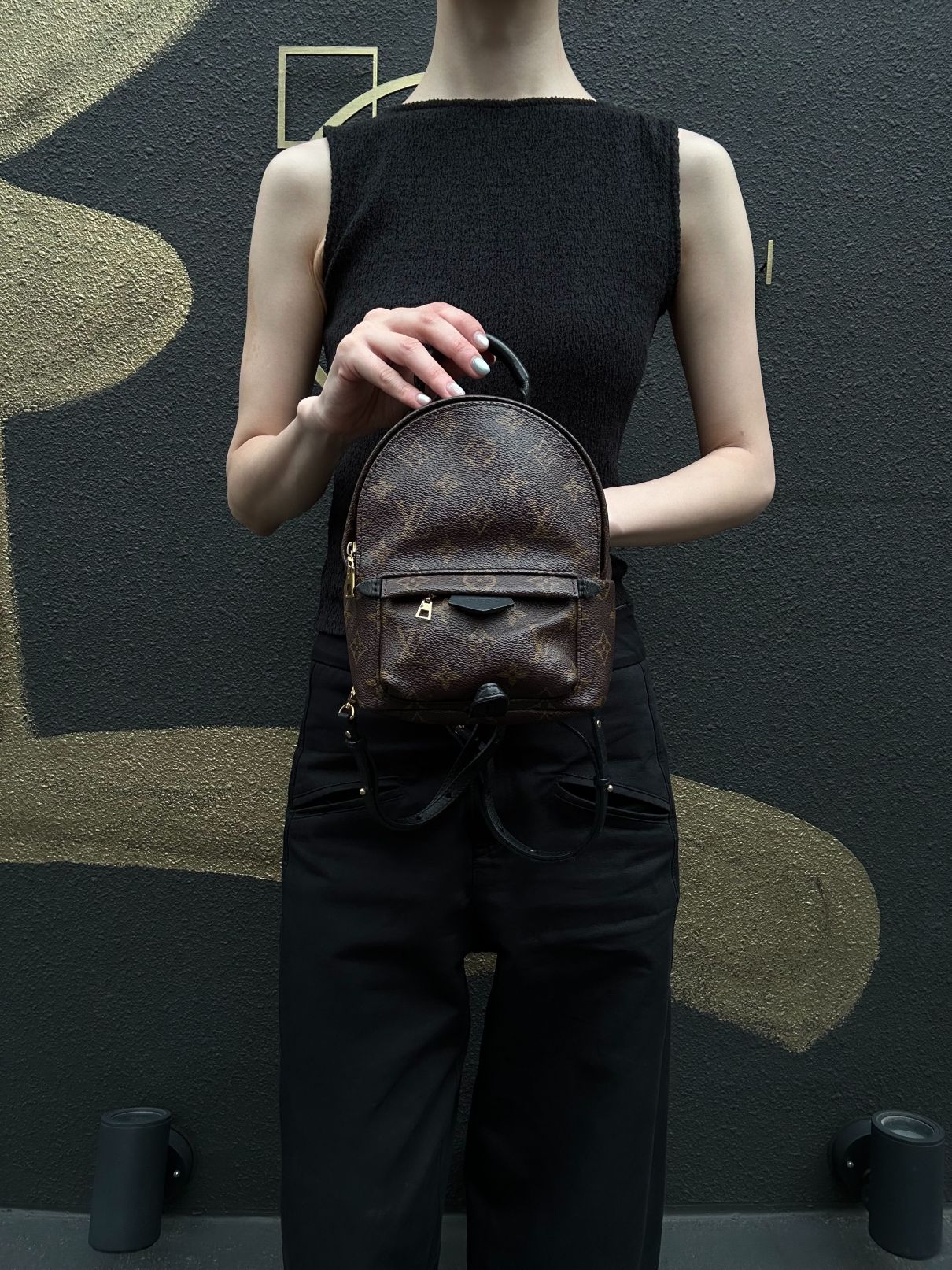 LOUIS VUITTON Palm Springs Monogram PVC Backpack Brown