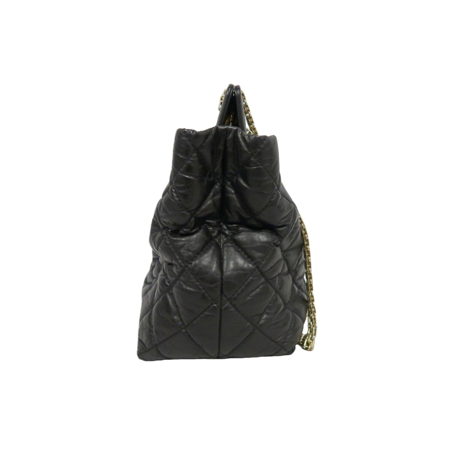 CHANEL Matelassé 2.55 Tote Bag Calfskin Black Gold Hardware