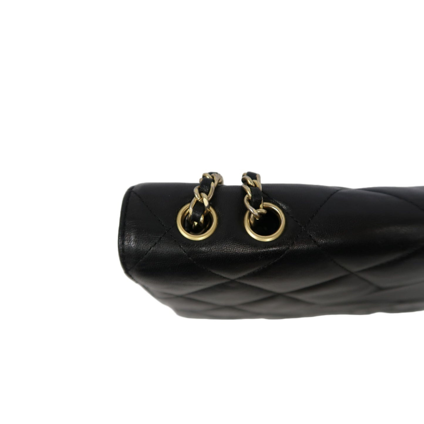 CHANEL Matelassé Chain Tote Shoulder Bag Lambskin Black Large Double CC Logo