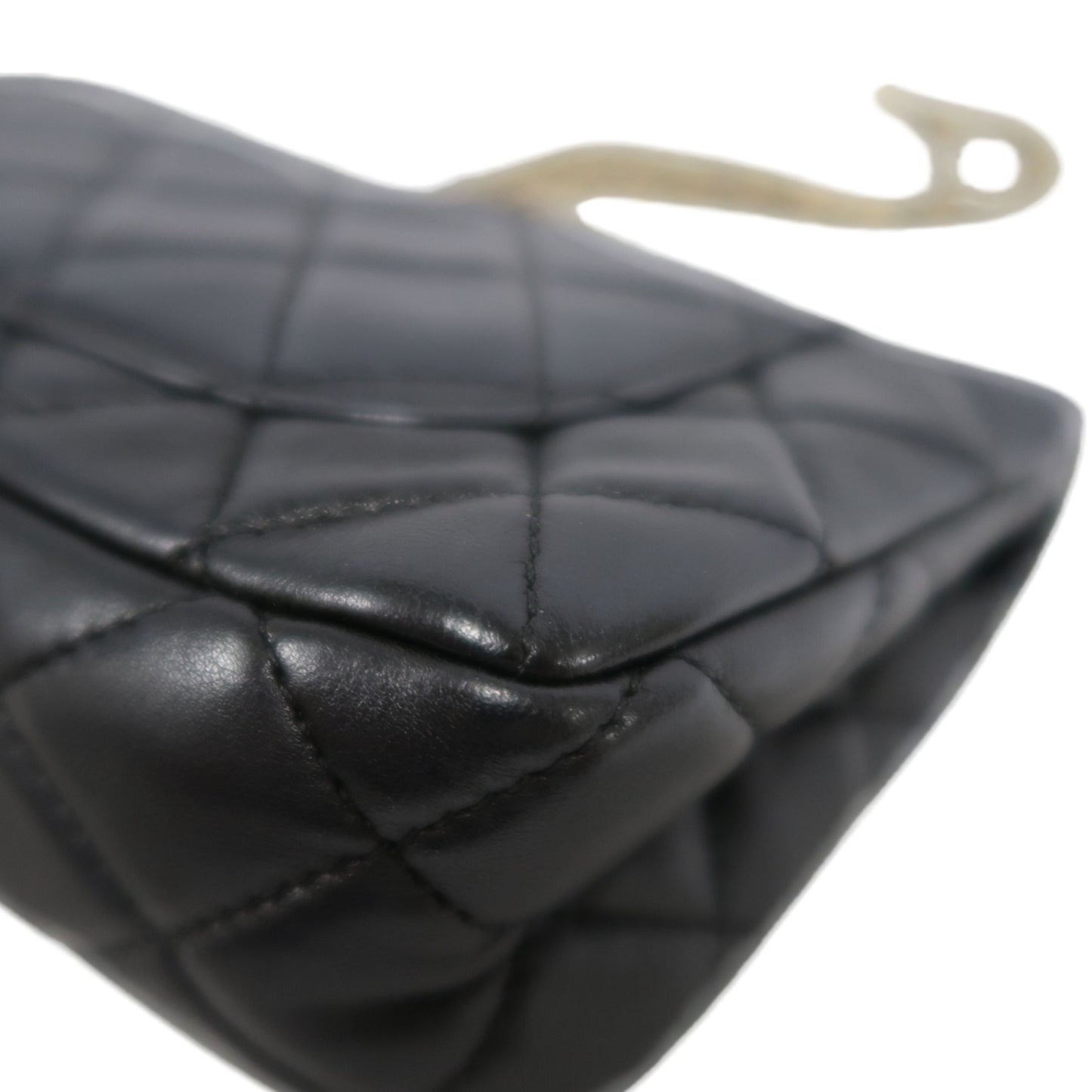 CHANEL Classic Flap CF Lambskin Shoulder Bag Black Gold-Tone Hardware Ball Clasp