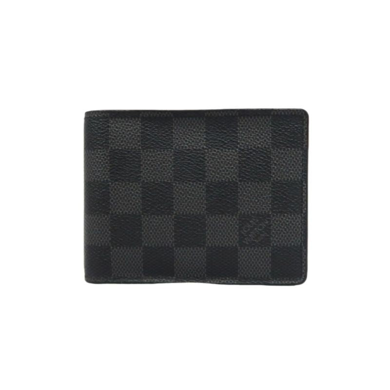 LOUIS VUITTON Portefeuille Damier Graphite Bifold Wallet Black Checkerboard PVC