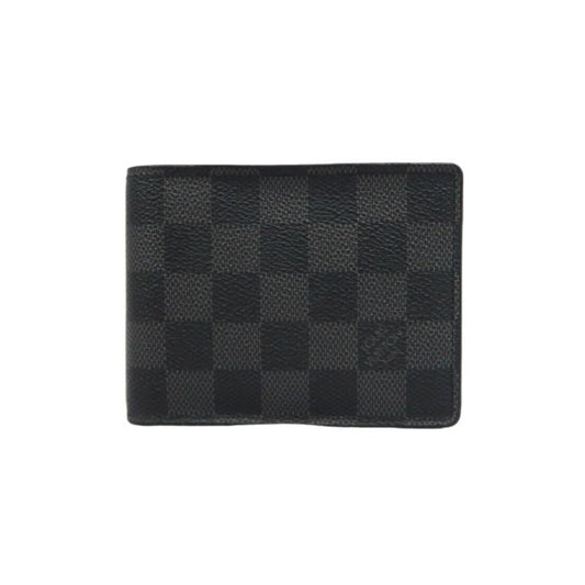 LOUIS VUITTON Portefeuille Damier Graphite Bifold Wallet Black Checkerboard PVC