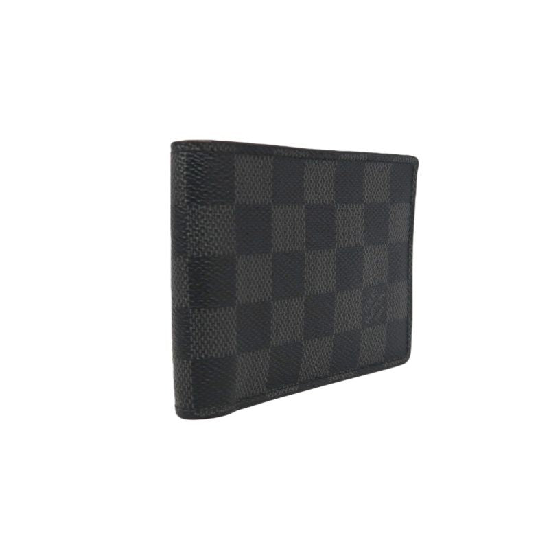 LOUIS VUITTON Portefeuille Damier Graphite Bifold Wallet Black Checkerboard PVC