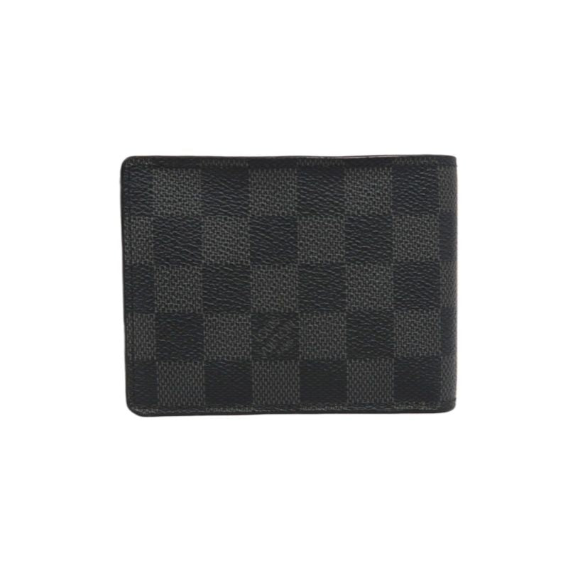 LOUIS VUITTON Portefeuille Damier Graphite Bifold Wallet Black Checkerboard PVC