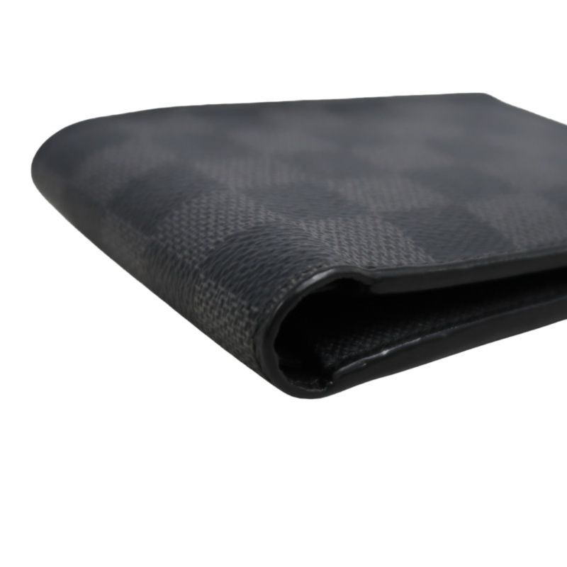 LOUIS VUITTON Portefeuille Damier Graphite Bifold Wallet Black Checkerboard PVC