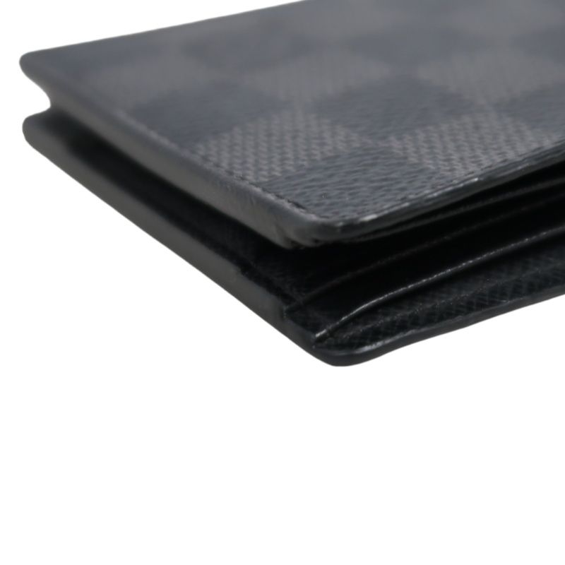 LOUIS VUITTON Portefeuille Damier Graphite Bifold Wallet Black Checkerboard PVC