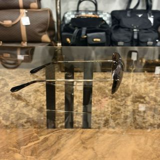 CHANEL Brown Resin Rimless Sunglasses With Gold Hardware, Comes With Original Outer Box, Inner Case And Two Dust Bags
