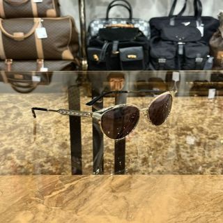 GUCCI Black Resin Round-frame Sunglasses With Gold Frame, Comes With Original Case (Case Has Stains）