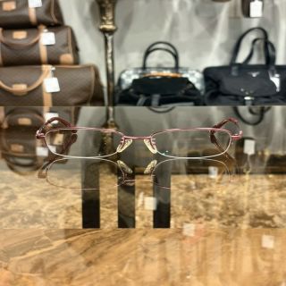 GIORGIO ARMANI Eyeglasses Eyewear Red Metal Frame Half-rim Clear Lens Business Casual