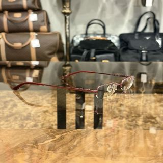 GIORGIO ARMANI Eyeglasses Eyewear Red Metal Frame Half-rim Clear Lens Business Casual