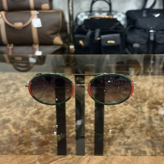 GUCCI Brown Resin Round-frame Sunglasses Color-block With Original Case