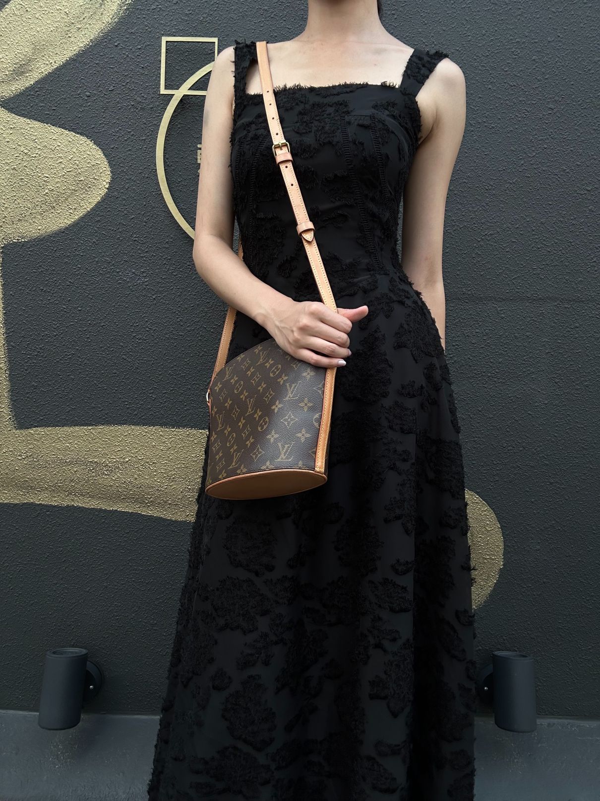 LOUIS VUITTON Monogram Drouot Shoulder Bag  Brown