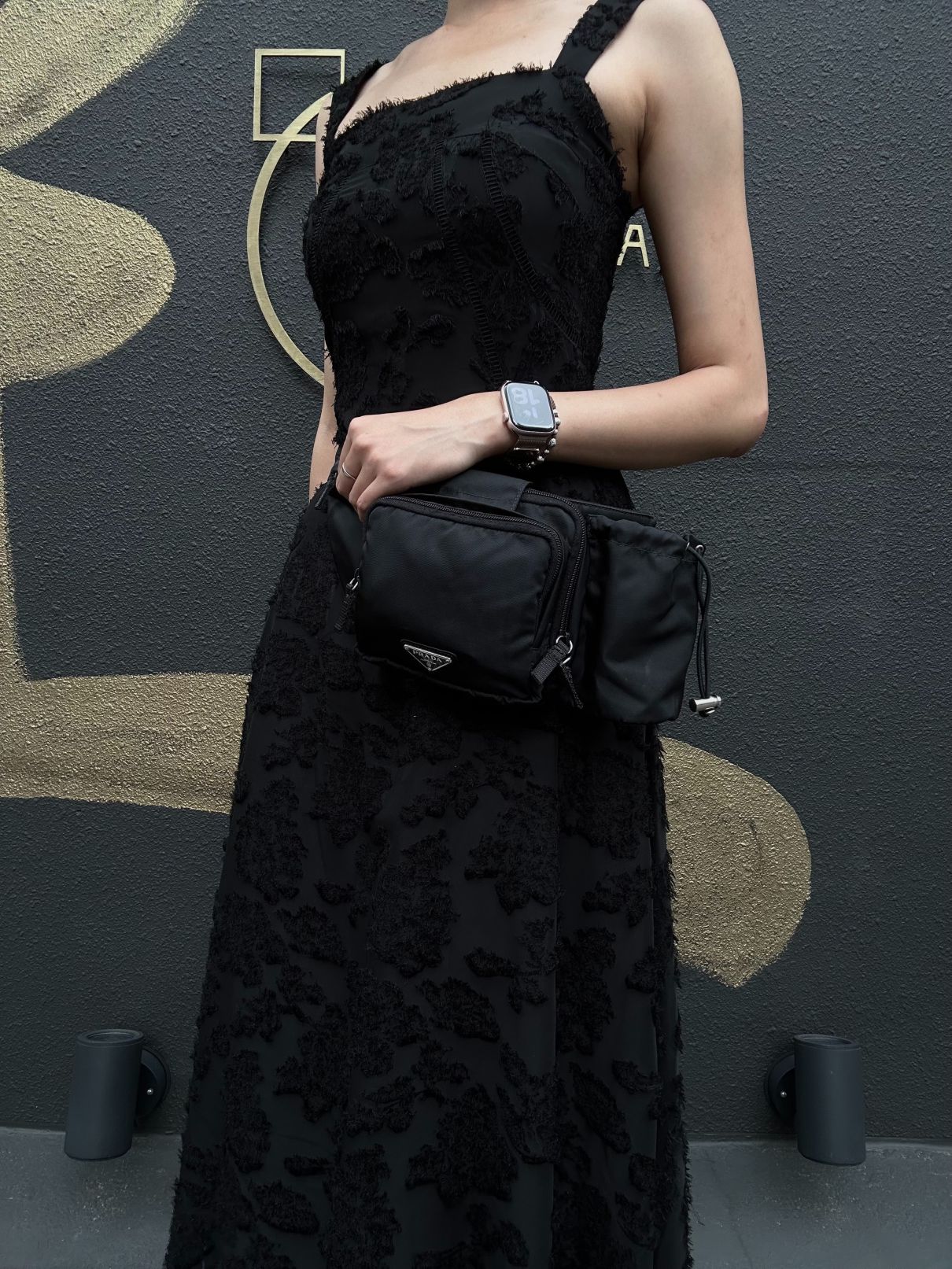 PRADA　bodyBag Nylon Black Silver Hardware Guarantee card