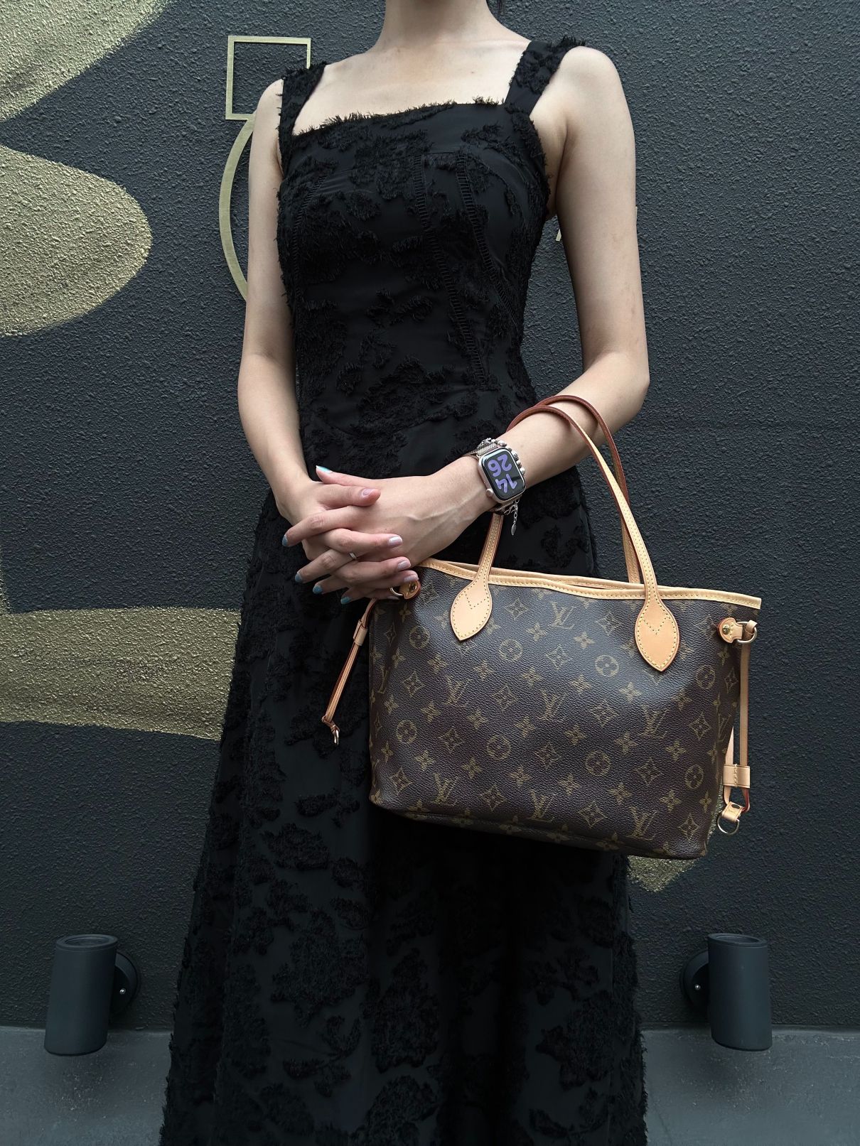 LOUIS VUITTON Monogram Neverfull PM Tote Bag brown　Gold Hardware