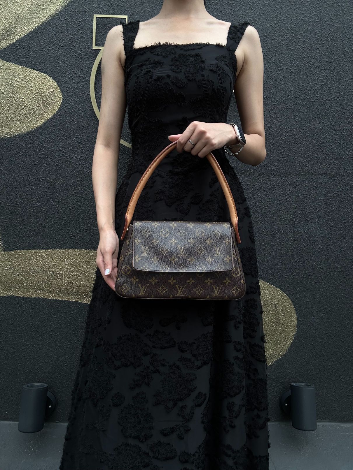 LOUIS VUITTON Monogram Mini Looping Shoulder Bag  Gold Hardware