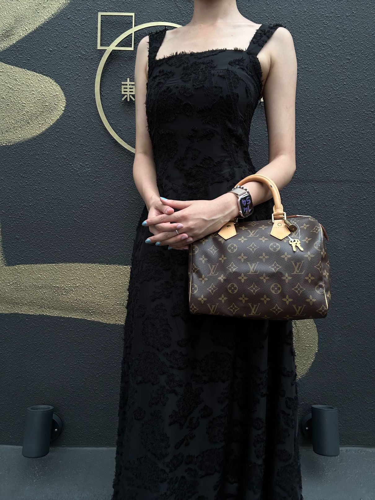 &nbsp;LOUIS VUITTON Monogram Speedy 25 HandbagM41528 Gold Hardware Cadena Padlock ・ 2 Keys
