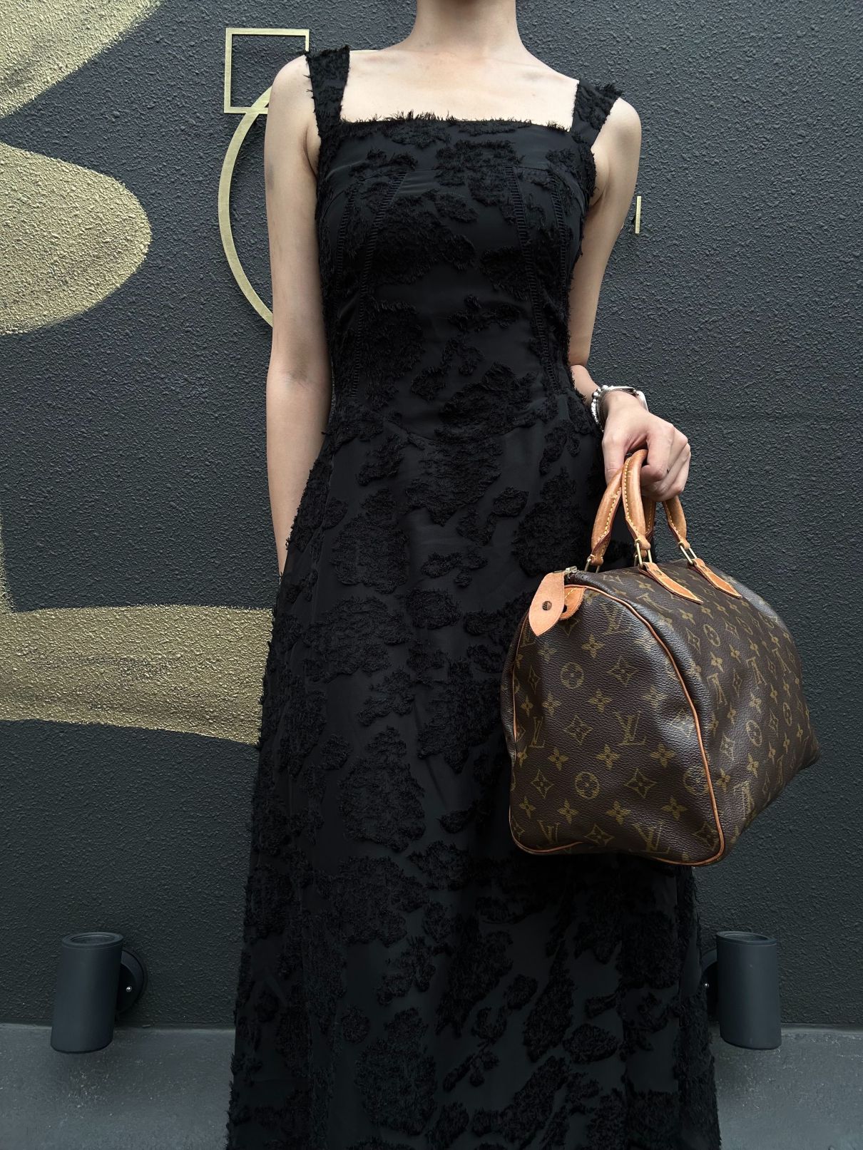 LOUIS VUITTON Monogram Speedy 30 Handbag Gold Hardware brown Cadena Padlock & 2 Keys