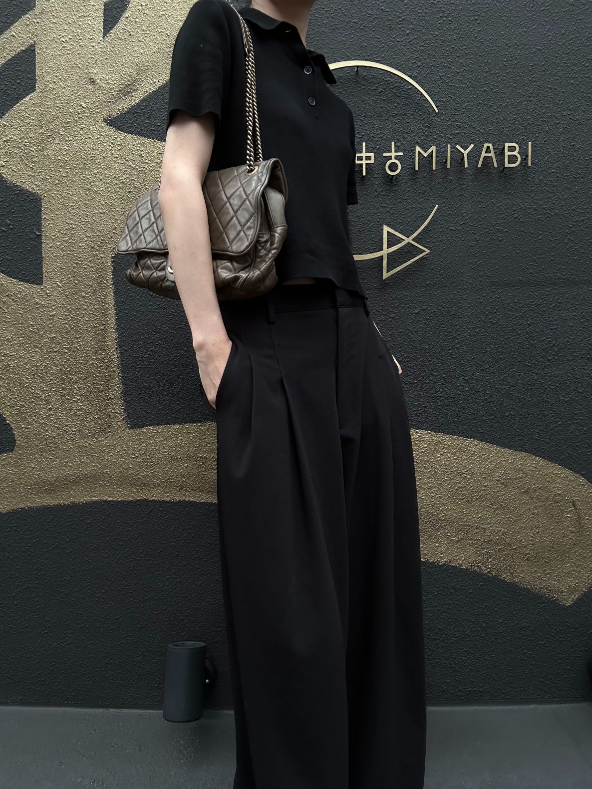 CHANEL Classic Flap CF Calfskin Shoulder Bag Gold Brown Gold-Tone Hardware