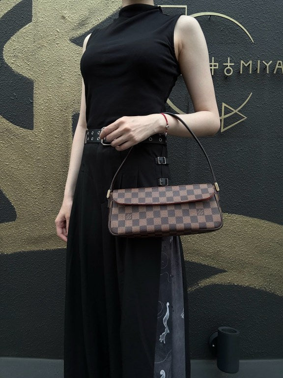 LOUIS VUITTON Damier Recolleta Shoulder Bag Damier Coated Canvas Brown