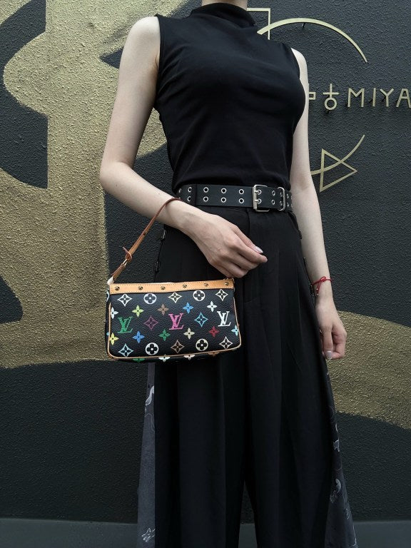 LOUIS VUITTON Monogram Multicolore Pochette Accessoires Pouch Black